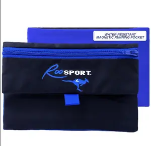RooSportPlus Blue   Waterproof Cellphone Carrier with Concealed Zipper Pocket & Easy Access Small Items Pocket for Runners and Travelers