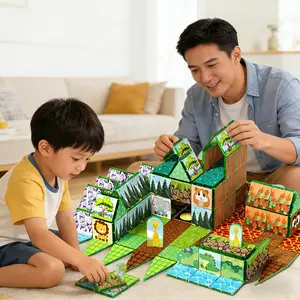 52pcs/48pcs Magnetic Tiles, Colorful Building Blocks, Stem Educational Toy, Creative Puzzle Board, Ages 3-8, Birthday Gift for Kids