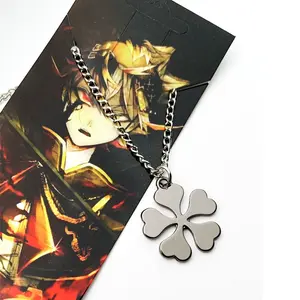 Black Clover Asta Four-Leaf Clover /Black Bulls Squad Emblem Anime Necklace Accessories Jewelry Gift Suitable for  Anime Lovers