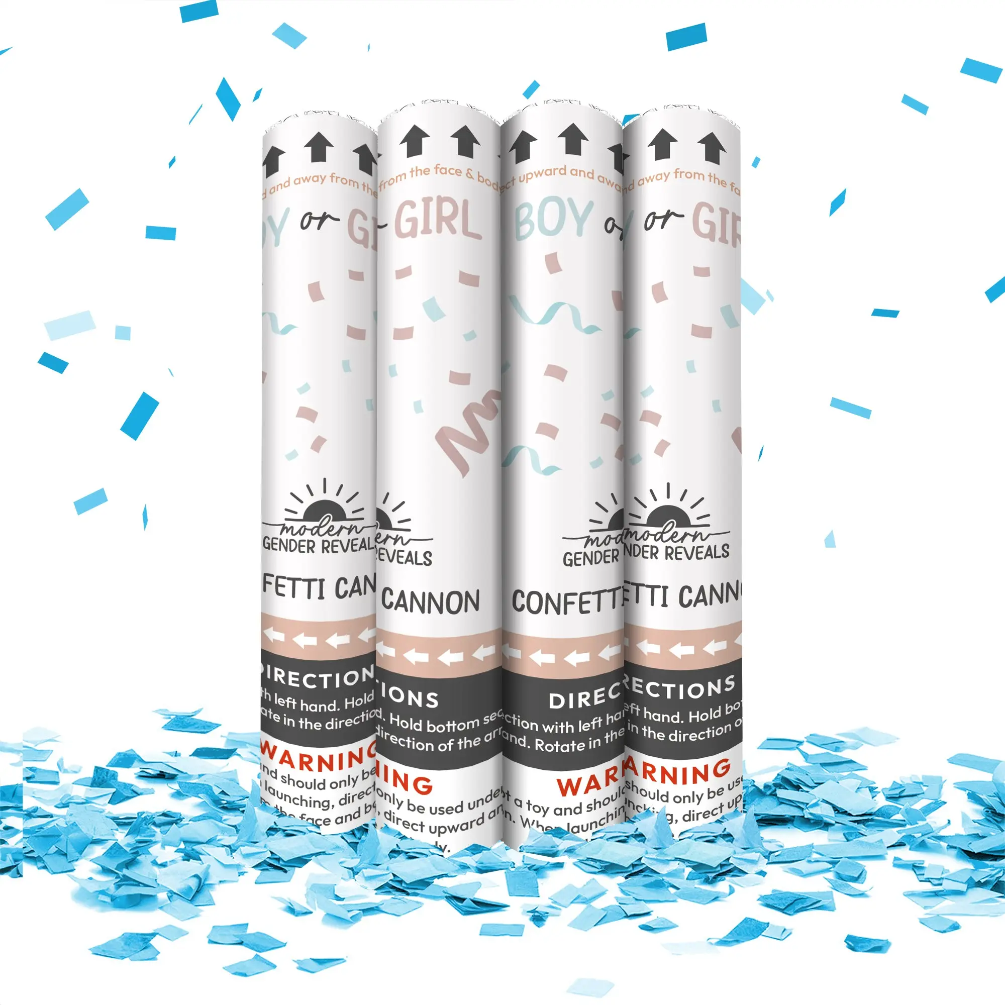 12" Confetti Cannon in Blue (Set of 4) 12" Confetti Cannon in Blue (Set of 4)