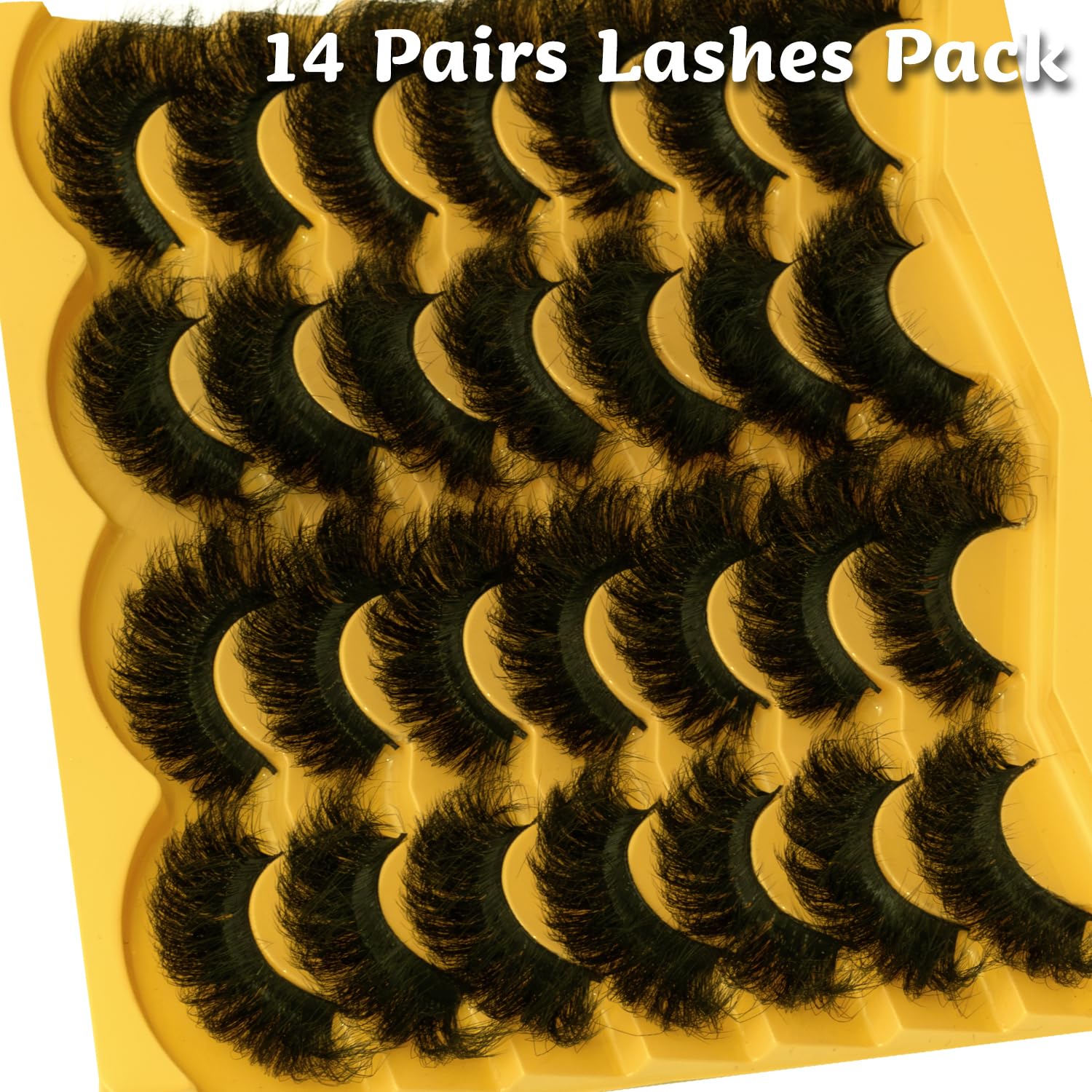 Mink Lashes Fluffy 20mm Volume False Eyelashes 8D Cat Eye Strip Lashes D Curl Dramatic Soft Eyelash 25mm Big Long Lash Strips 14 Pairs Lashes Pack That Look Like Extensions Faux Mink Lashes