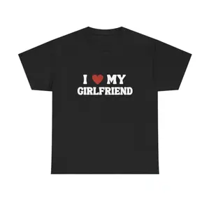 I Love My Girlfriend T-Shirt, Gift For Boy Friend, Gifts Shirt, Unisex Vintage Graphic Tees Gothic Grunge Y2k Emo Scene Amity Affliction Style Clothes Men Women Streetwear