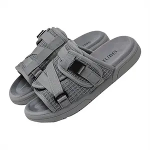 Unisex  Thick Sole Slide Sandals, Adjustable Webbing Strap Comfortable Casual Slippers, Non Slip Waterproof Summer Shoes for Home Outdoor Beach Walking