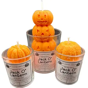 Jack O' Lantern Pumpkin Spice Candle - Eco-Friendly Soy Wax, Cinnamon, Nutmeg, and Sweet Pumpkin Fragrance - Halloween