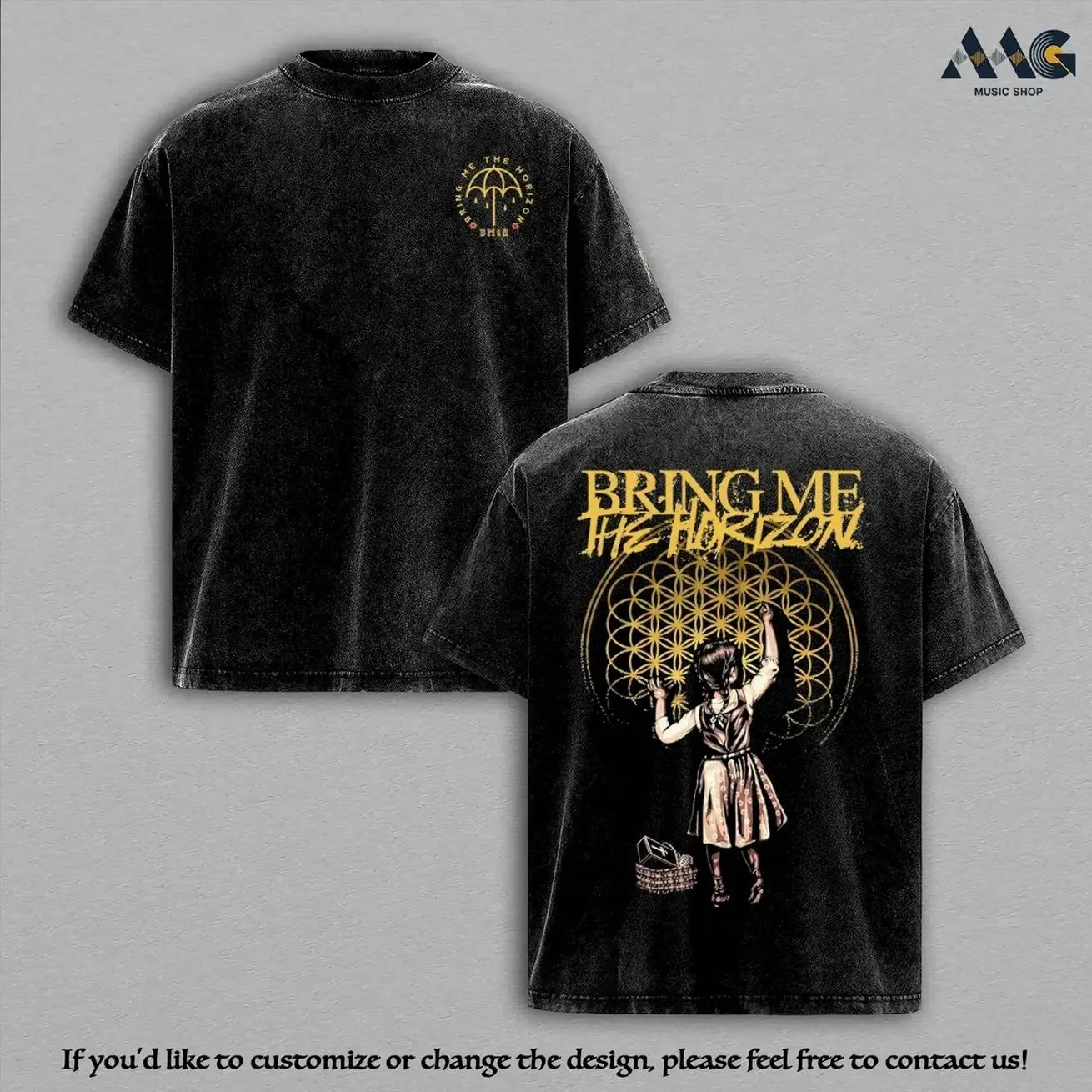 Bring me Horizon Shirts Bmth Rock Music Shirts Bring Me Horizon Merchandise o collar short-sleeved shirts unisex family clothing Hoodie & Sweatshirt AMW