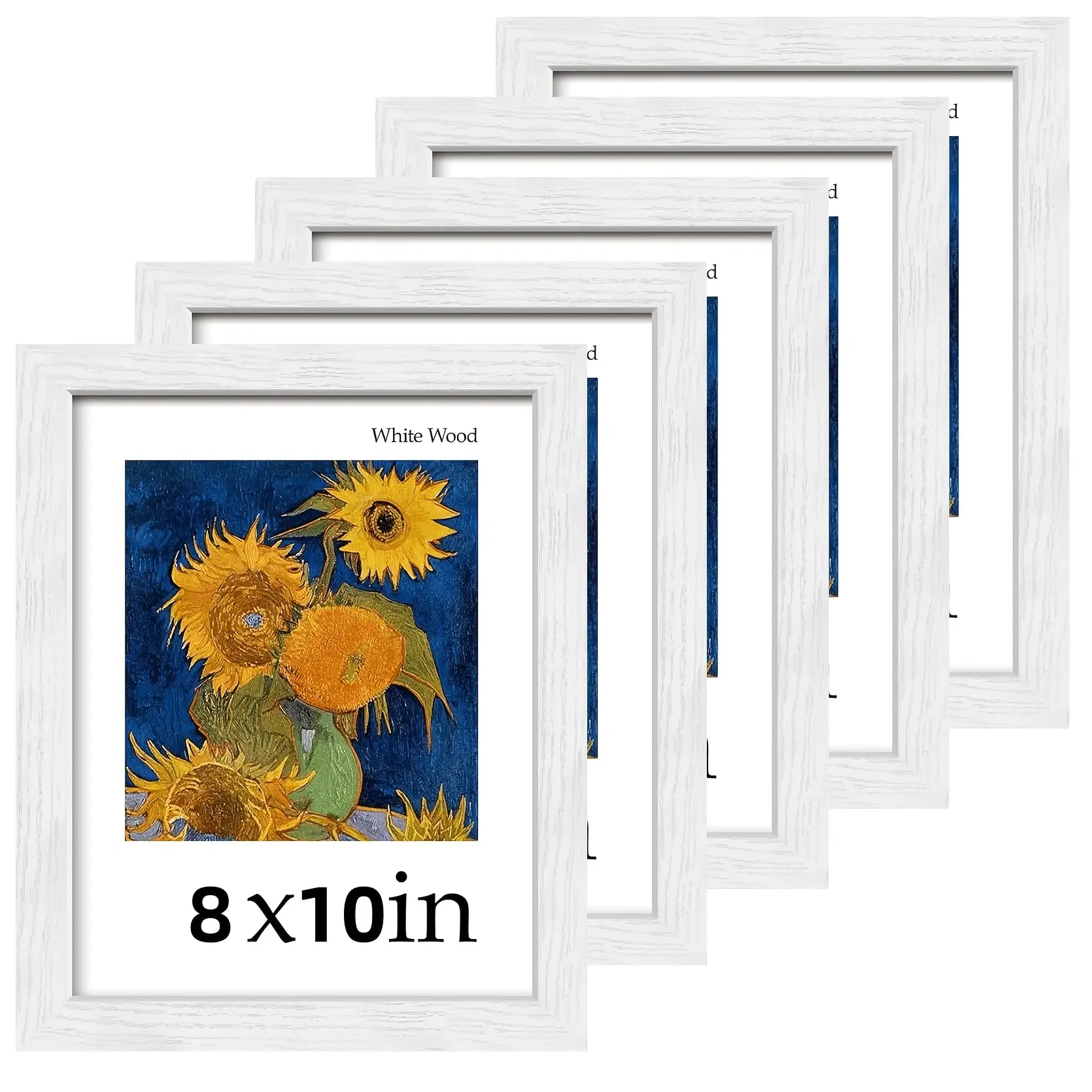 8x10 Rectangle Gallery Wall Frames Set - 10/5 Pack High Quality Textured Black Solid Wood, Classic Stylish Frame for Table or Wall Display, Home Decor Gift