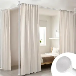 Room Divider, No Drilling Curtain Rod, 4-10ft (H) 28-114inch(W) Adjustable Heavy Duty Floor to Ceiling Room Dividers Tension Rod - Damage Free for Space Partition White