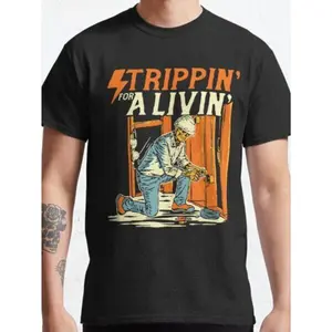 New Without Tags Stripping for A Living Electrician Work Powerline Electrical Graphic T-Shirt