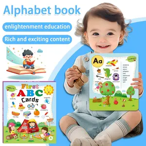 Teeny Baby 14pcs/box English Abc Cards, A-Z Vocabulary Learning, Double-Sided, Rounded Corners, Safe for Preschoolers, Home Learning Tool