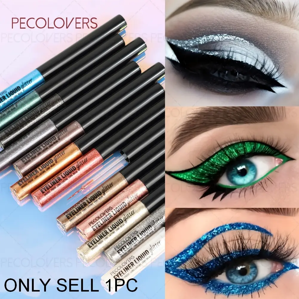 1PC Glitter Eyeliner with Ultra-fine Tip, Quick Drying, Smooth Application, Brightening Eye Makeup, Enhance Eye Makeup, Not Easy To Fade, Eye Makeup Products