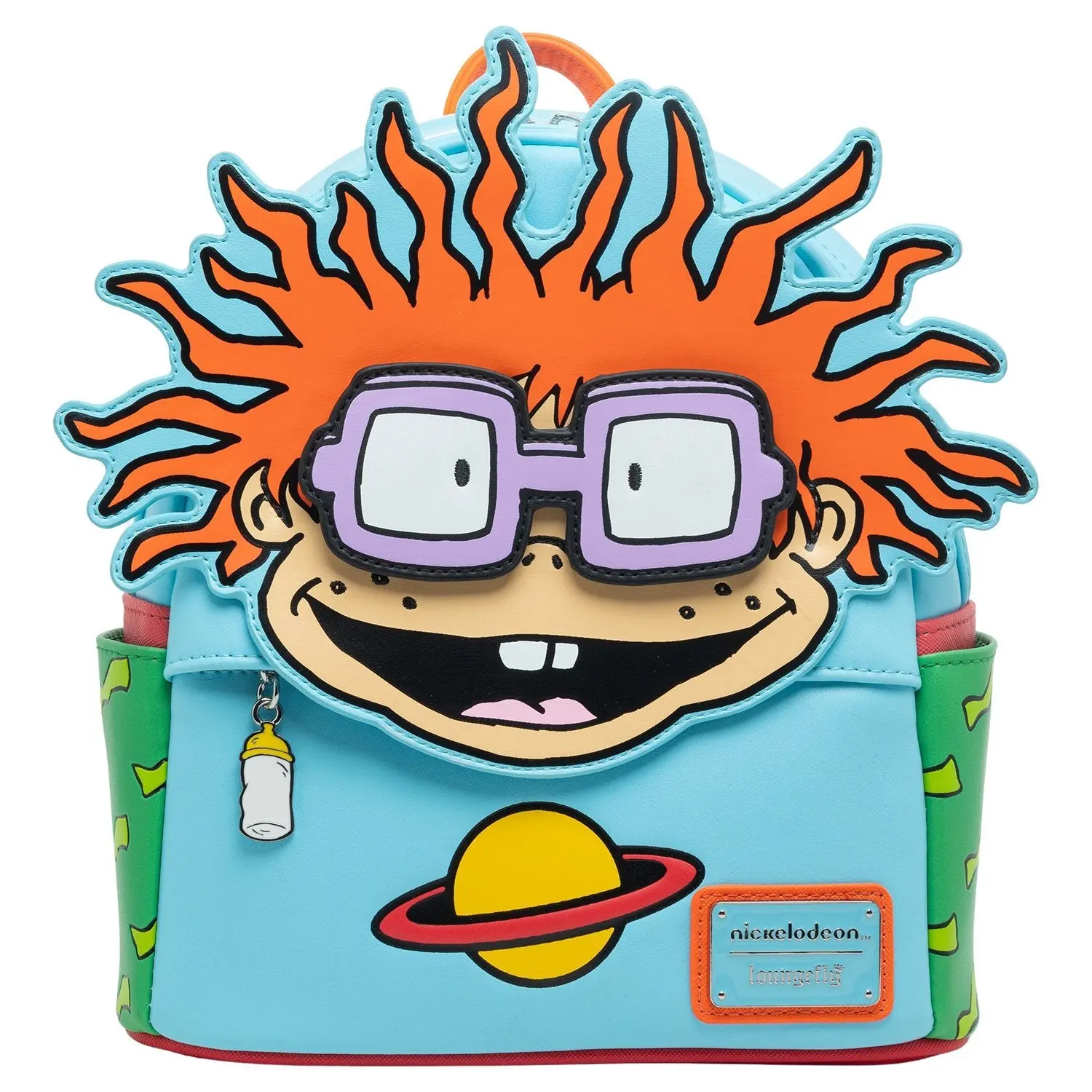 Loungefly Nickelodeon Rugrats Chuckie Cosplay Casual Mini Backpack - 707 Street Exclusive, With Removable Glasses, Casual Backpack