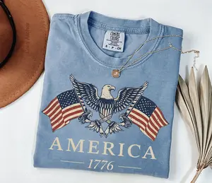 Comfort Colors America 1776 Shirt, USA 250th Anniversary, Patriotic Vintage Style Graphic Tee, 4th of July T-Shirt - LORA ATCHER
