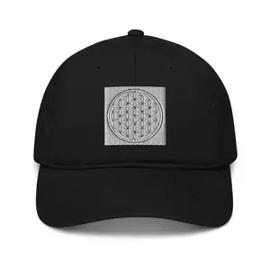 Flower of Life Geometric Symbol Patch Balanced Dad Cap Hat - Eco-Conscious Merch