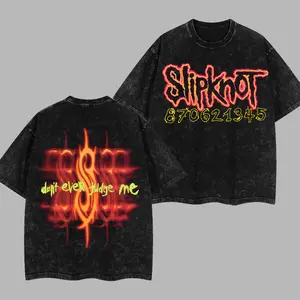 [$$$MANLIFE] Slipknot 870621345 Unisex Acid Washed Hoodie T-Shirt – All Hope Is Gone World Tour Rock Groove Metal Cotton Washed Tee, Groove Metal Rock Band Washed Shirt, Oversized Vintage Tee, Heavy Metal Merch, Gift for Rock Fans Print