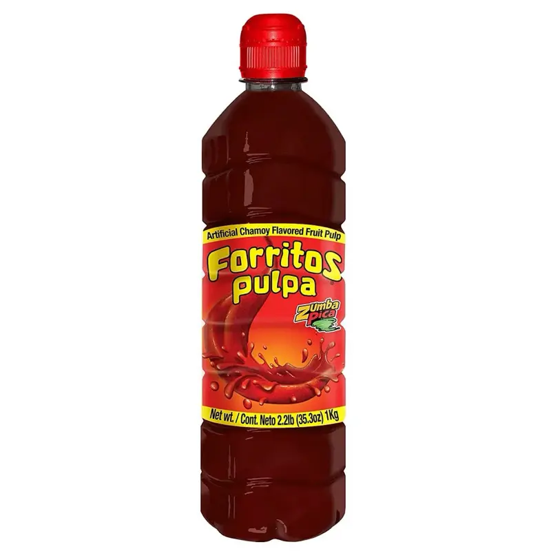 Forritos Pulpa Chamoy - Zumba Snack in Red Liquid with 2.5 oz Net Weight