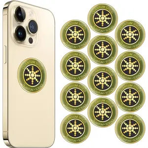 12 Pieces Cell Phone Blocker Protection Neutralizers Stickers for Smart Phones Tablets Laptops Computer WiFi Priner TV Electronic Devices Golden