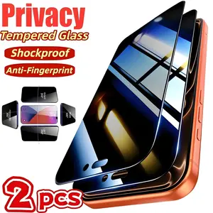 2-Pack 360° Full Coverage Anti-Spy Smartphone Screen Protector for iPhone 17 Series, Compatible with iPhone 11/12/13/14/15/16/17 Pro/Pro Max/16 Plus/16e/17 Air, Tempered Glass, Shockproof