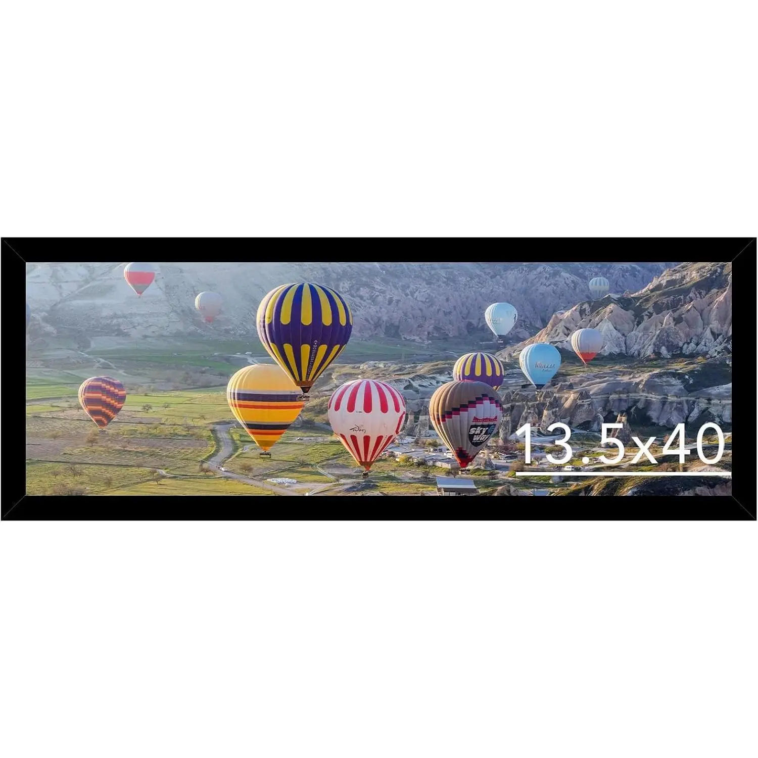 13.5x40 Picture Frame Black for Poster Photo Panoramic Picture, Horizontal and Vertical Formats for Wall Hanging, 13.5 x 40 inch Wall Gallery Photo Frame for 13.5 by 40 Photos Posters, Black