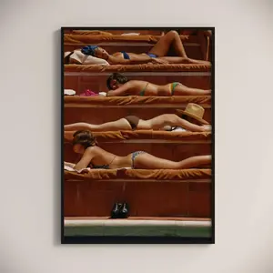 Slim Aarons Sunbathing On Capri Print Poster, Vintage Photography