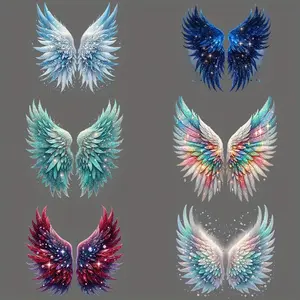 Angel Wing Pattern DIY Iron-on Transfer, 8 Counts/set Washable Heat Transfer Decals for T-shirts, Jeans & Backpacks, DIY Decorative Supplies, DIY Material