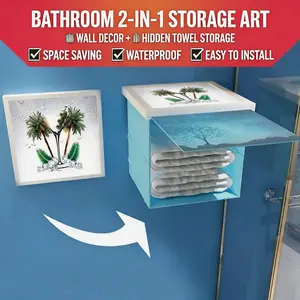 Bathroom Wall Cabinet - Compact Floating Cupboard, Space-Saving Hidden Folding Sink Vanity for Small Bathrooms