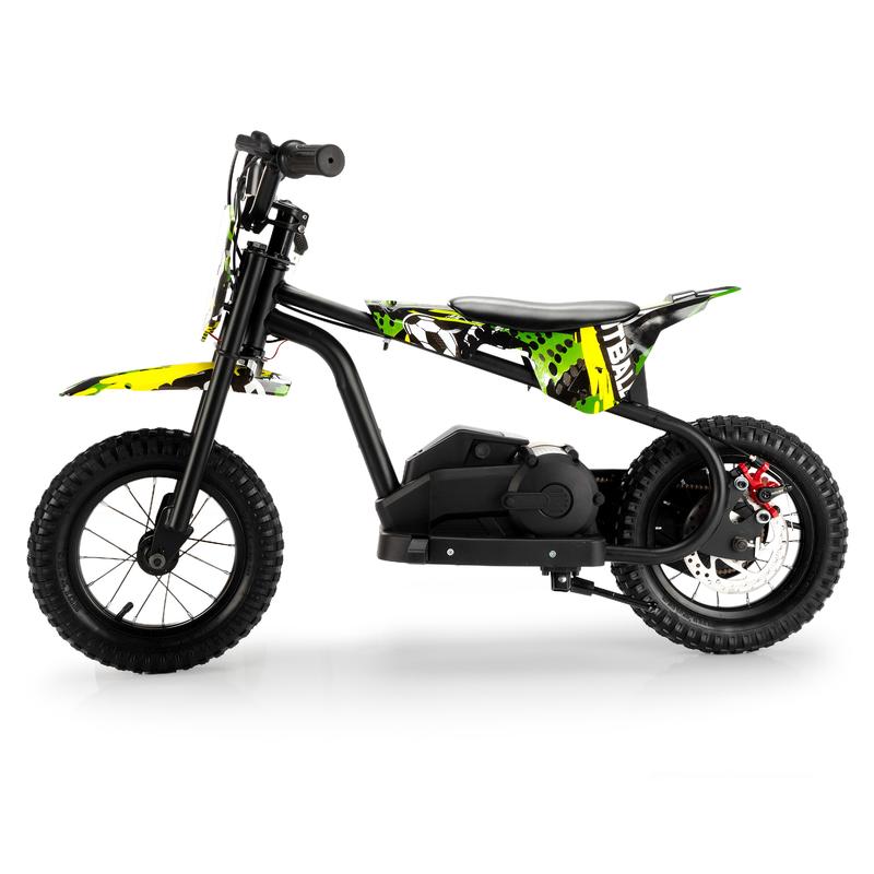 24V Kids Electric Dirt Bike, Battery Powered Ride-On Motorcycle w/ LED Lights, Adjustable Speed, Rear Disc Brake, Power Display, Rubber Tire, Max Speed 13 MPH,Christmas presents Green