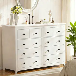 [2 Package Shipping-24H Online Help】Raybee 10 Drawer Dresser for Bedroom, Modern Chest of Drawers with Smooth Metal Rail, Stylish 52.2" W TV Stand & Storage Organizer, Vertical Dresser for Living Room,  Entryway, Easy Assembly, Space-Saving Home Decor