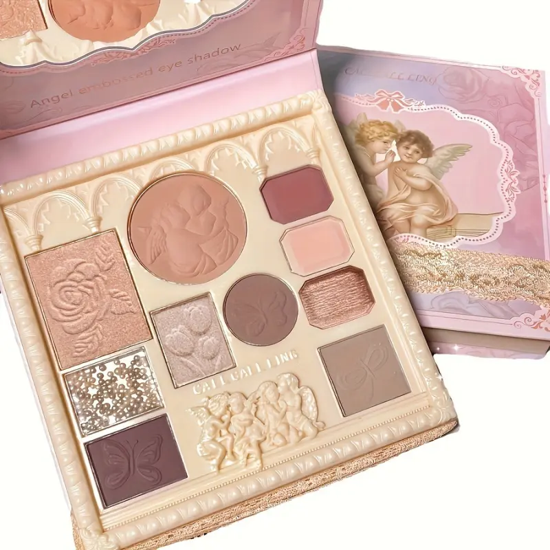 10-Color Makeup Eyeshadow Palette with Mirror, Shimmer Glitter Fine Texture Multipurpose Blush And Highlighter Hypoallergenic Cosmetics Highly Pigmented Palette Eye Shadow Palettes All Over Glimmer Eyeshadow Palette Kit