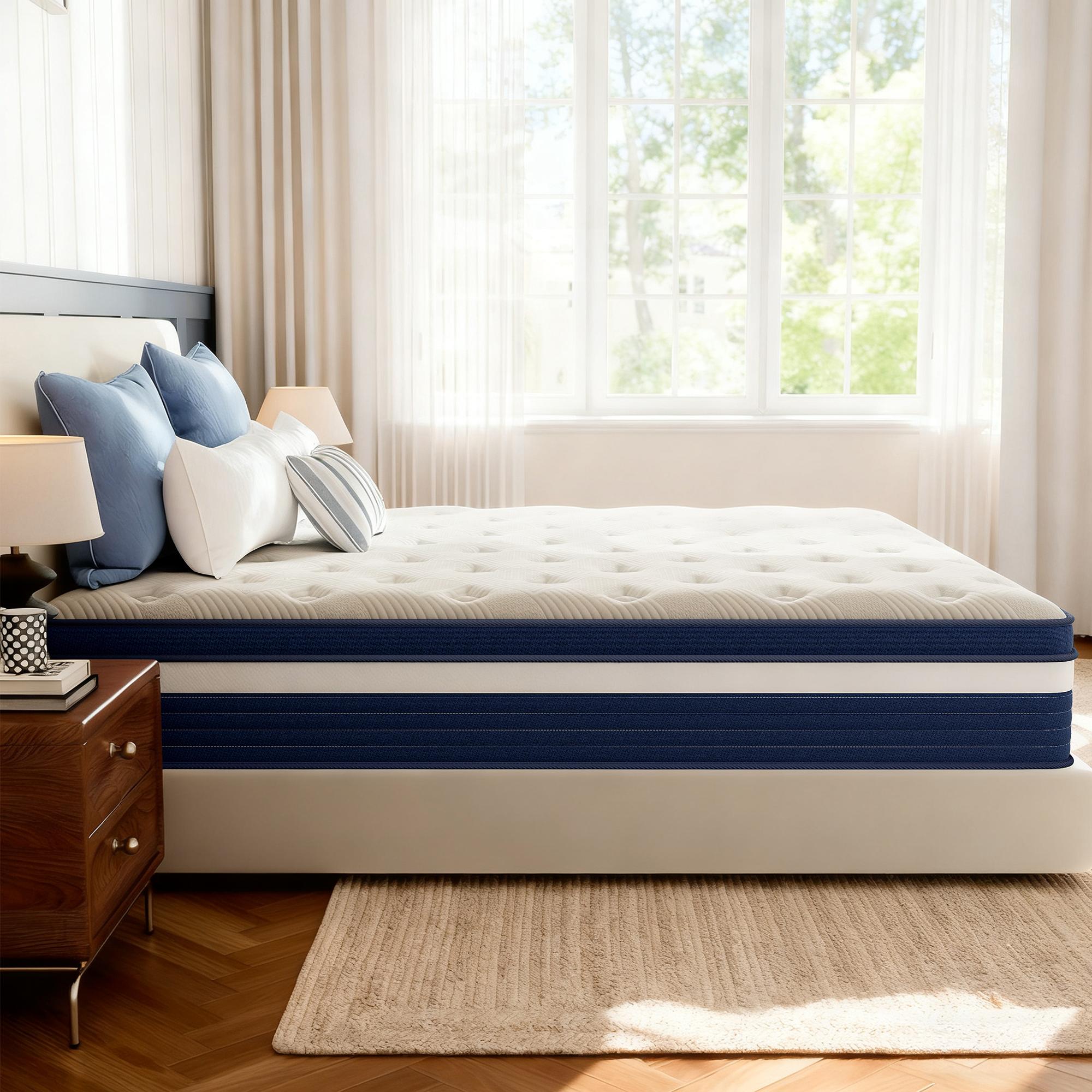 Twin/Full/Queen/King Mattress, Gel Memory Foam & Zoned Support Springs, Pressure Relief, Breathable Fabric, Motion Isolation Mattress Memory   twin mattresses