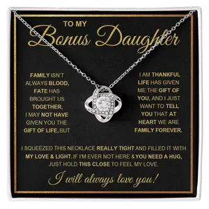 Gifts Bonus Daughter Necklace, Birthday Graduation  Pendant for Step Daughter Goddaughter Gift