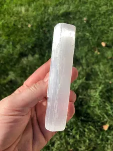 New Moon Beginnings Selenite Wand - 4" Crystal Wand with Clear and Translucent Finish
