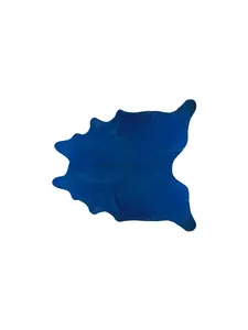 212 MAIN 6x7 ft. Cowhide Hand-Knotted Novelty Area Rug, Cobalt, Stain Resist, Living Room Decor, Unique Artistic Look