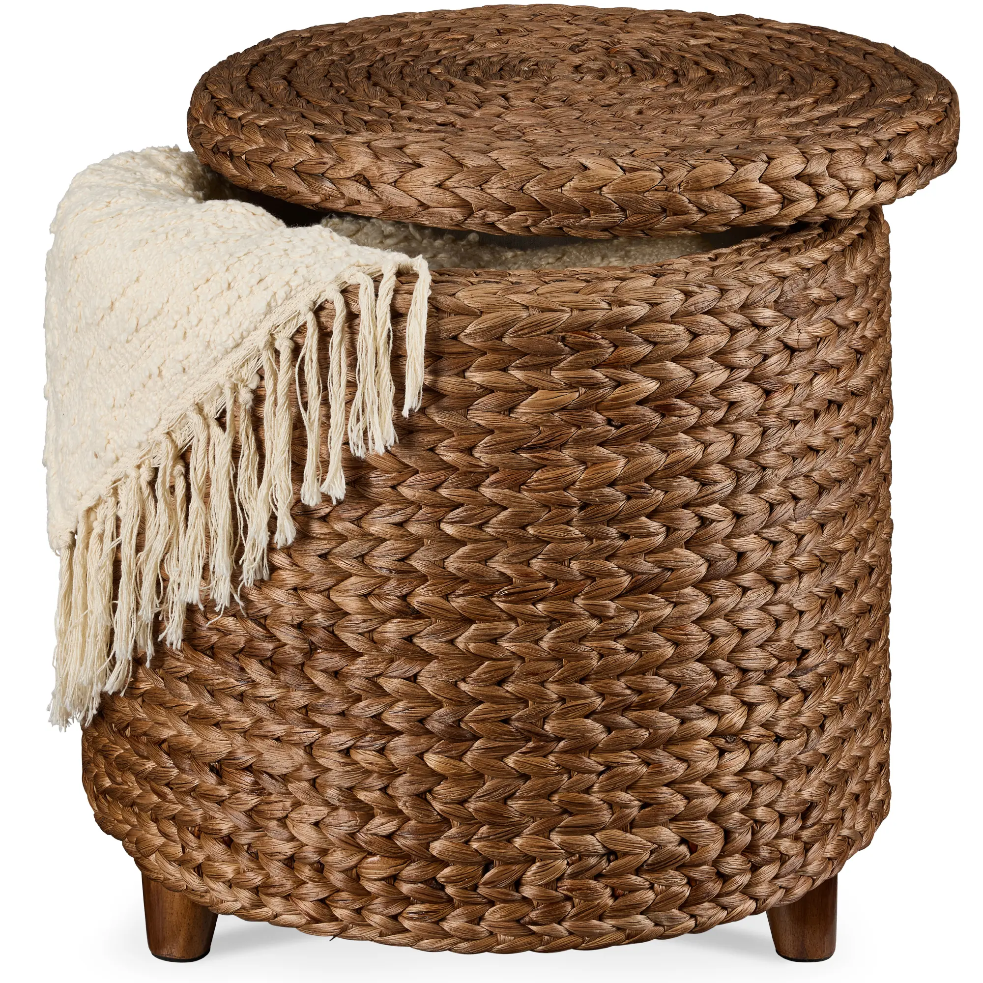 Best Choice Products 17 Round Storage Ottoman with Lid – Handwoven Water Hyacinth Modern Footstool" Best Choice Products 17 Round Storage Ottoman with Lid – Handwoven Water Hyacinth Modern Footstool"