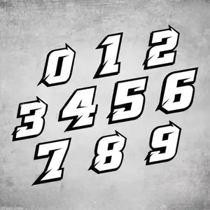 Motorcycle Arabic Numbers Stickers 5cm Number Helmet Car Styling DIY Refit Rainbow Sticker Automotive decorative accessories