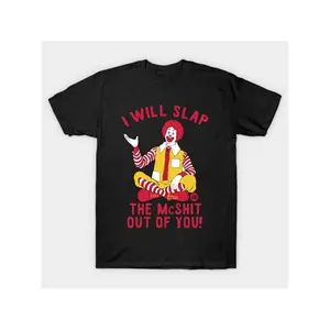 Funny "I Will Slap You" Graphic Short Sleeve Tee for Men Summer Casual Breathable Crew Neck T-Shirt Durable Lightweight Fabric Black Stylish Top Perfect for Outdoor Activities Daily Commute Street Fashion All Sizes S-3XL Available