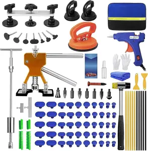 97 count Dent Puller Kit,  Dent Puller for Dent Removal, Paintless Dent Removal Kit with Golden Lifter, Bridge Puller, Slide Hammer T-Bar, Dent Remover Tool for  Refrigerator Door Ding Repair