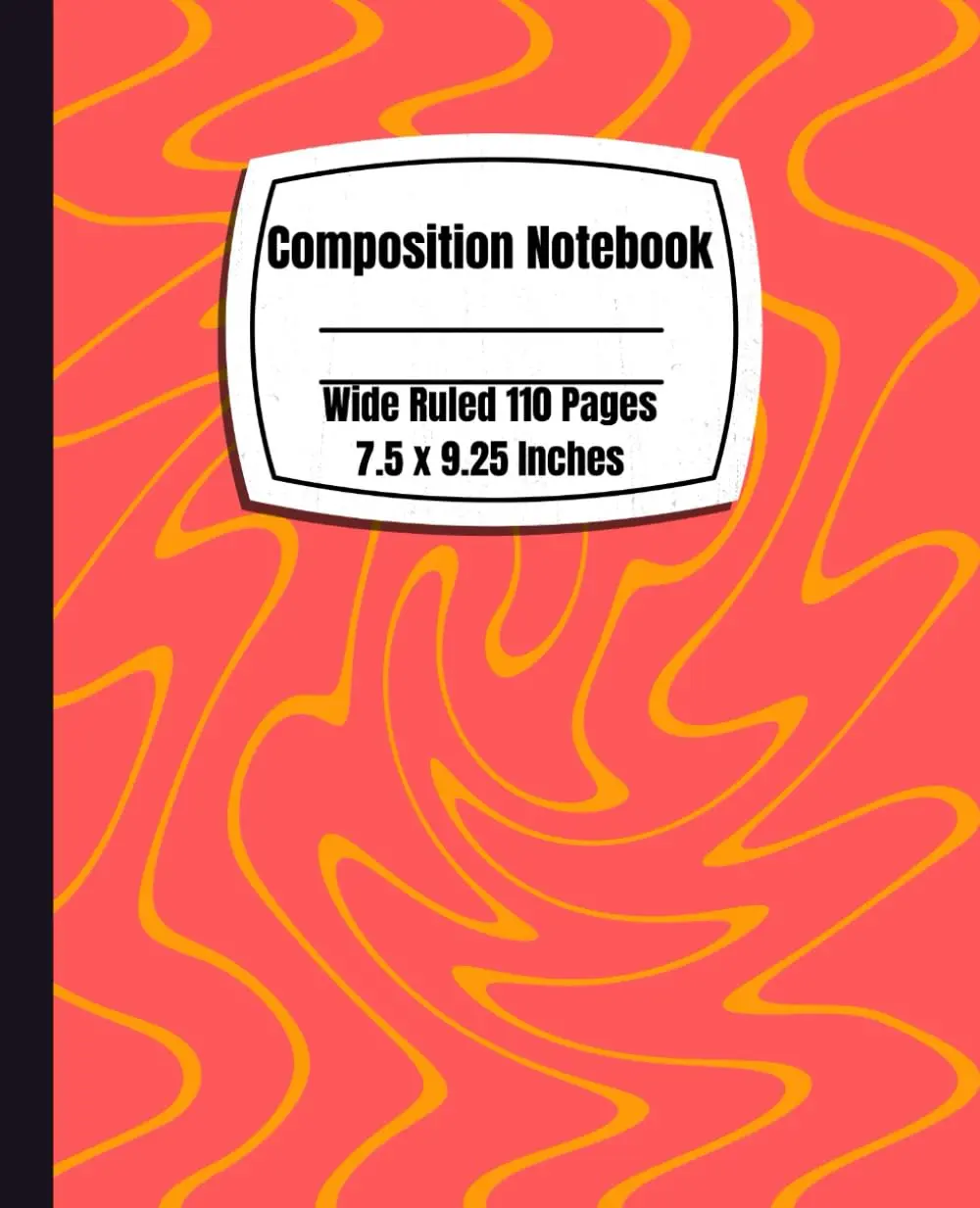 Composition Notebook Wide Ruled 110 Pages: Cute Composition Book, 7.5 x 9.25 Inches, Orange Spiral Aesthetic Notebook, Journal Writing, School and Office Supplies Composition Book