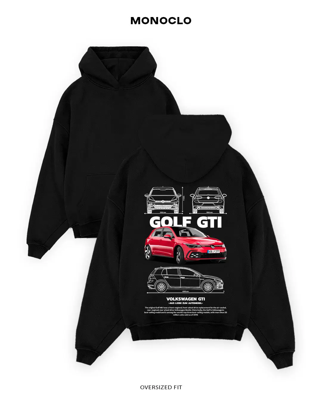 Volkswagen Golf GTI Red Hoodie – VW Golf Hoodie, Performance