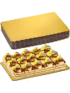 Cake Gold Cardboard Disposable Cake Bottoms Pizza Circles Round Base Stand For Desserts And Pastries Grease Proof And Moisture Resistant, Christmas, Birthday, Wedding