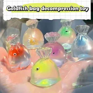 2Pcs New TPR Goldfish Bag Squeeze Toys Slow Rebound Pinching Goldfish Decompression Toys Soft Adult Goldfish Vent Toy