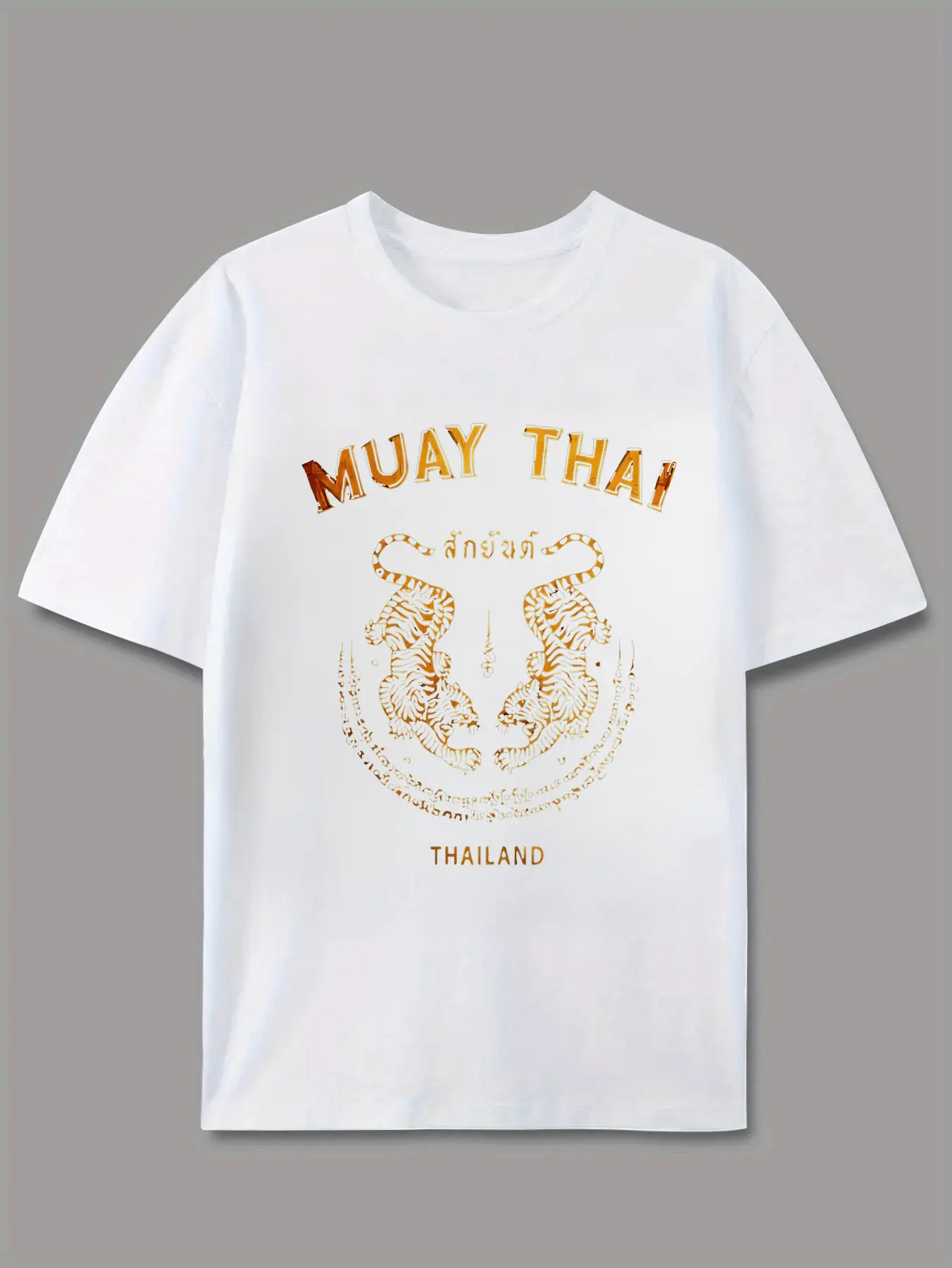 Men'S T-Shirt Featuring Traditional Thai Muay Thai unisex soft cotton short sleeve t shirt, vintage graphic casual tee for men women teens, perfect birthday holiday gift for camping travel gym daily street  wear