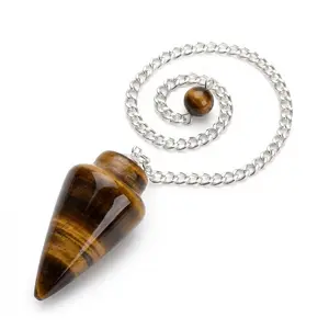 Tiger's Eye Pendulum Solar Plexus Clarity Dowsing Tool