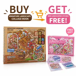 Summer Spring Gift 3D Sticker Scenes – 20 sets of stickers for girls. Create your own mini shop stickers  and house scenes with cute cartoon animal stickers. Fun DIY activity for kids. Buy one sticker set and get a mini pink landscaping sticker free.