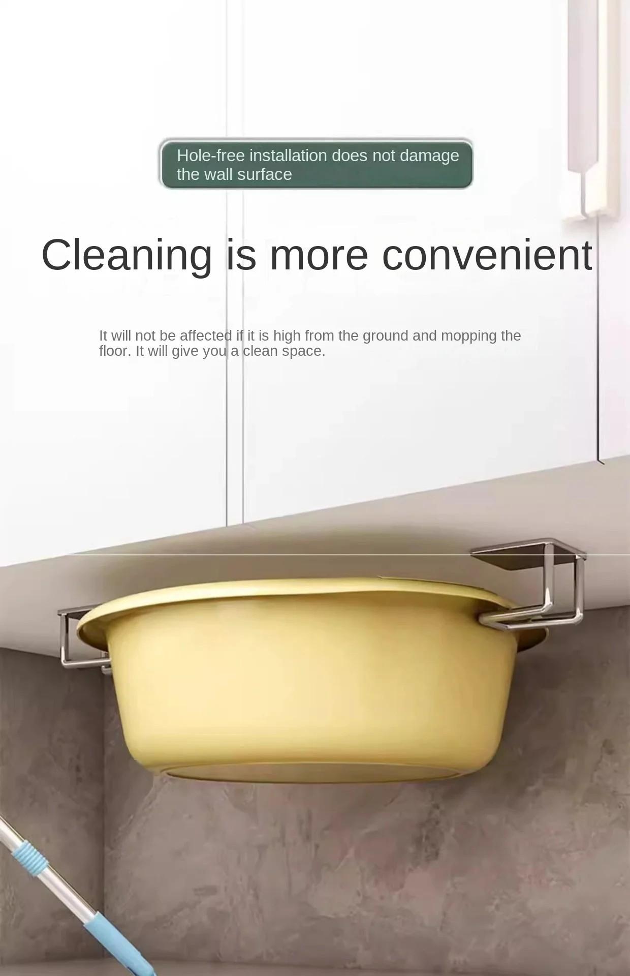 Wall-Mounted Non-Perforated Stainless Steel Kitchen Storage Rack for Pot Covers and Cutting Boards, Ideal for Cabinet Organization NONE