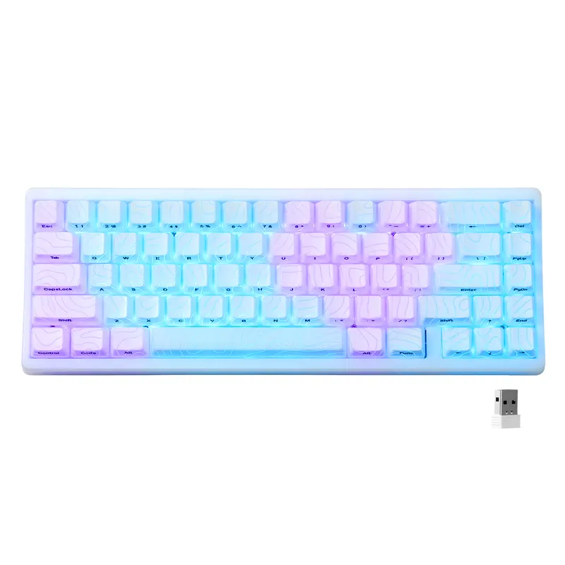 XVX M67 Jadestone Tri-Mode Mechanical Keyboard with IMD-Tech Keycaps, USB-C/ Bluetooth/ 2.4GHz, RGB Backlight, QMK/VIA Gasket, Hot Swappable, Accessory for Working & Gaming, Gaming Keyboards