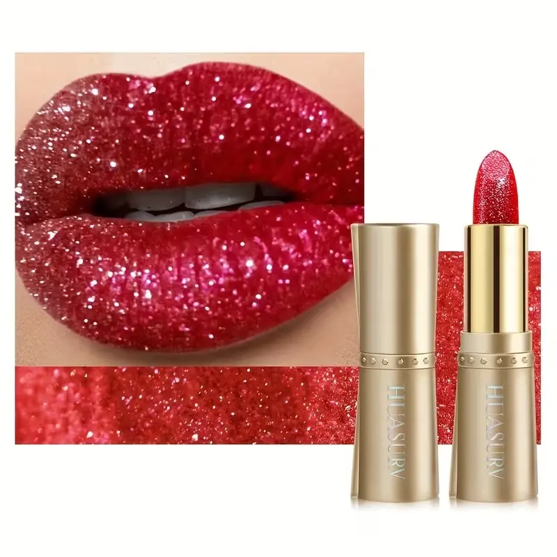 Charming Shimmer Pearl Glitter Lipstick - Moisturizing and hydrating, Luxurious Long Lasting, long-lasting shiny, Glossy lipstick, lasting without smudging, natural makeup, suitable for all skin types for daily wear, gatherings, parties, music festivals