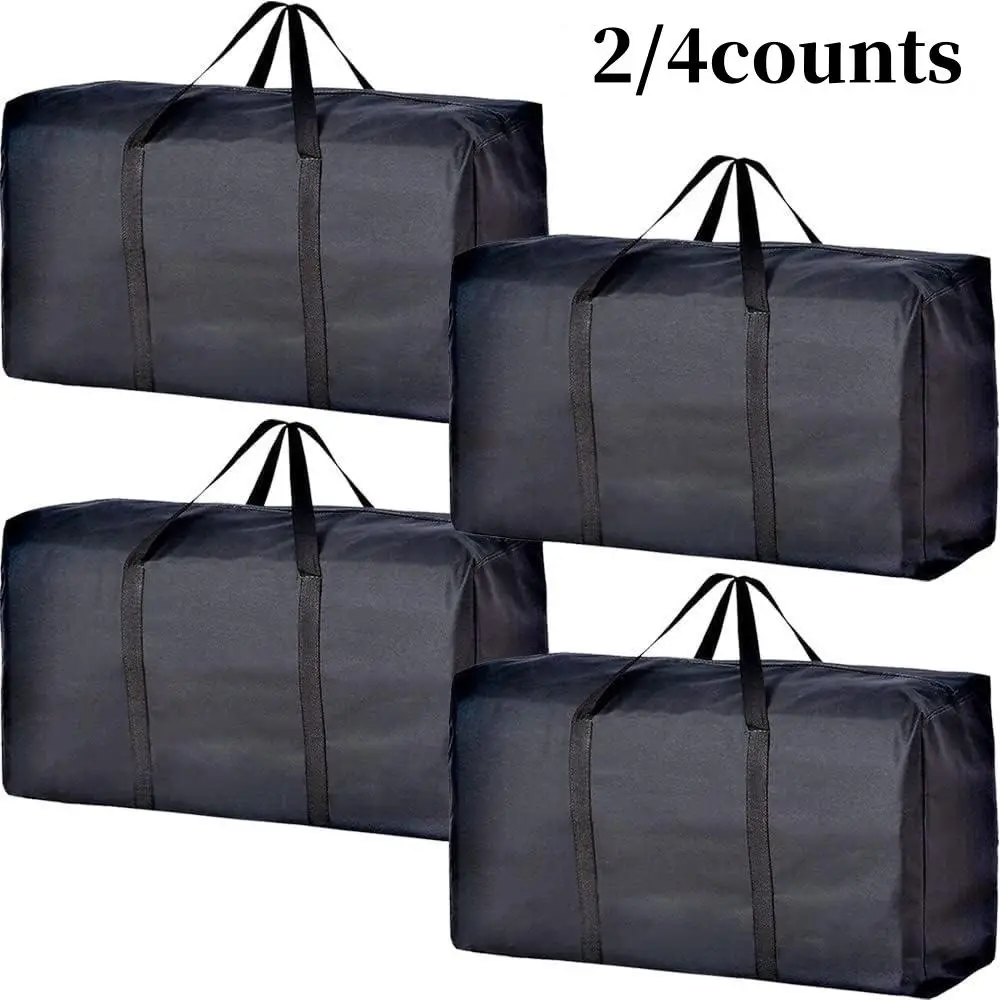 Large Capacity Moving Bag, 2/4 Counts Moving Storage Bag with Zipper & Carrying Handle, Storage Tote for Clothes, Moving Supplies, Traveling