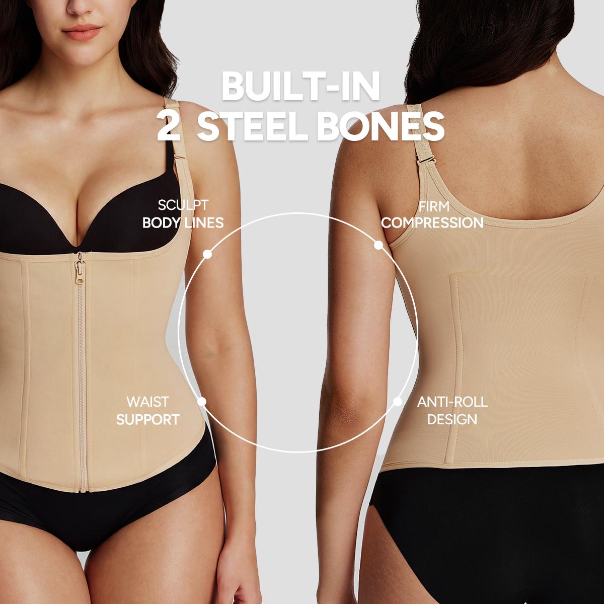 Nebility Women's Highwaist Corset Vest | Tummy Tuck Shapewear, Black | Sport & Daily Compression Womenswear Shaper Clothes Basic