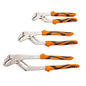 VEVOR 3-Piece Groove Joint Pliers Set, 12/10/8 inch, Heat-Treated High Carbon Steel Water Pump Pliers, Button Quick Adjustable Pliers for Home Repair, Gripping, Nuts, Bolts, Pipes, Fittings