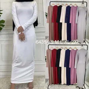 6435# Elegant Muslim Women's Underdress - Premium Polyester Daily Wear, Best-Selling Essential for Layering with Any Abaya | Modest Staple Wardrobe Piece